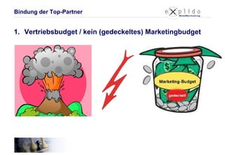 Vertriebsbudget / kein (gedeckeltes) Marketingbudget Bindung der Top-Partner 