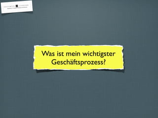 Was ist mein wichtigster
  Geschäftsprozess?
 