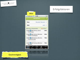 Erfolgsfaktoren
                  MVV




Geschwindigkeit
 