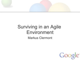 Surviving in an Agile
    Environment
    Markus Clermont
 