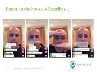 Boom, in the house, #Tagtribes…
Mark Shaw Mark Shaw Mark Shaw Mark Shaw
10 Digital Henley 16/09/15 © Interrelated 2015
 