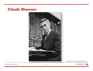 canarie.ca | @canarie_inc 12
Claude Shannon
Image source: h5p://www.newyorker.com
 