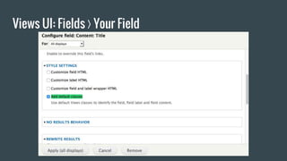 Views UI: Fields ❭ Your Field
 