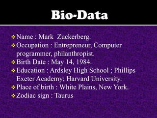 Mark zuckerberg: life and work