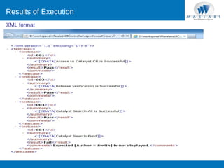 Results of Execution
XML format

 