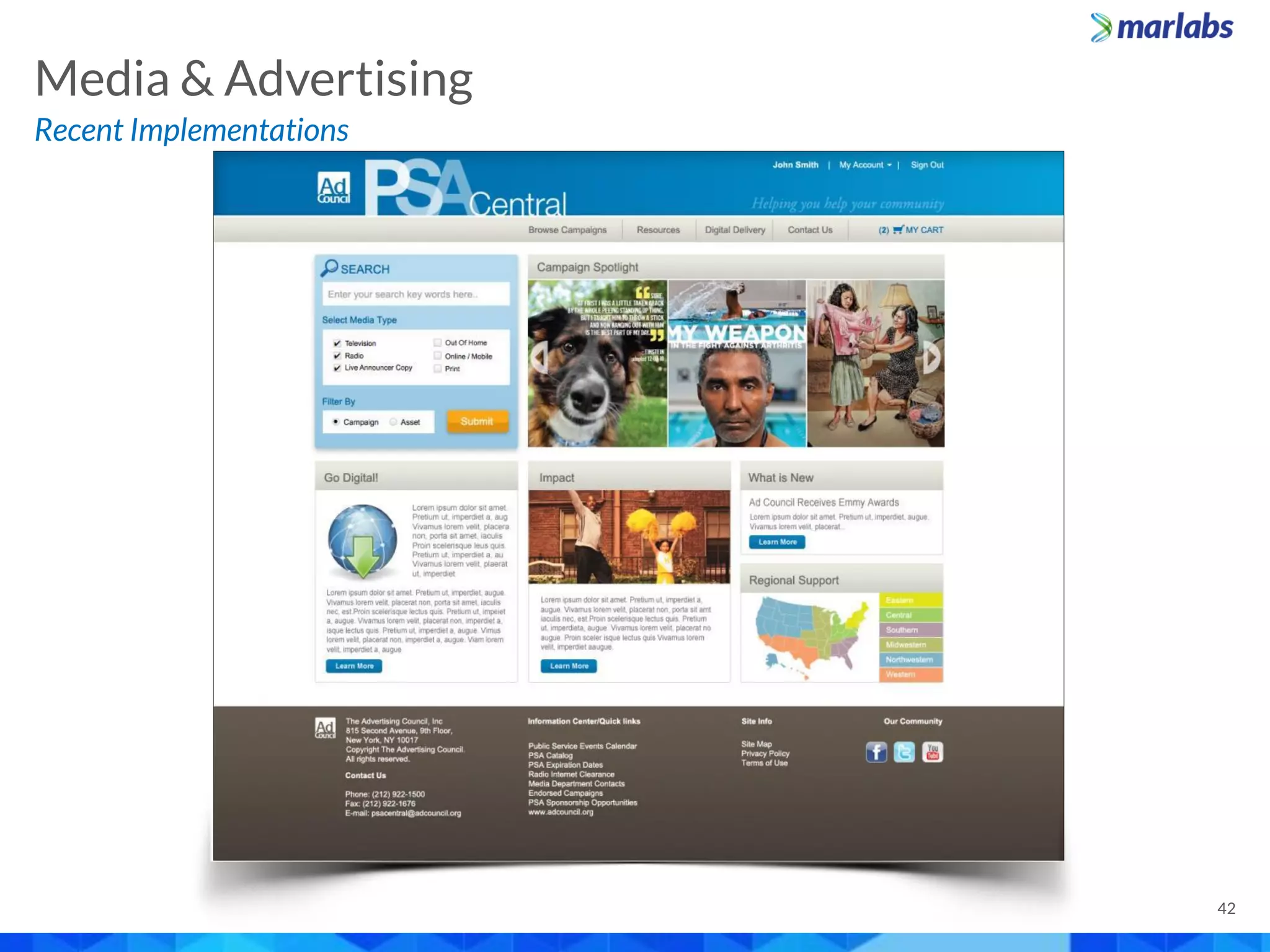 Recent Implementations
Media & Advertising
42
 