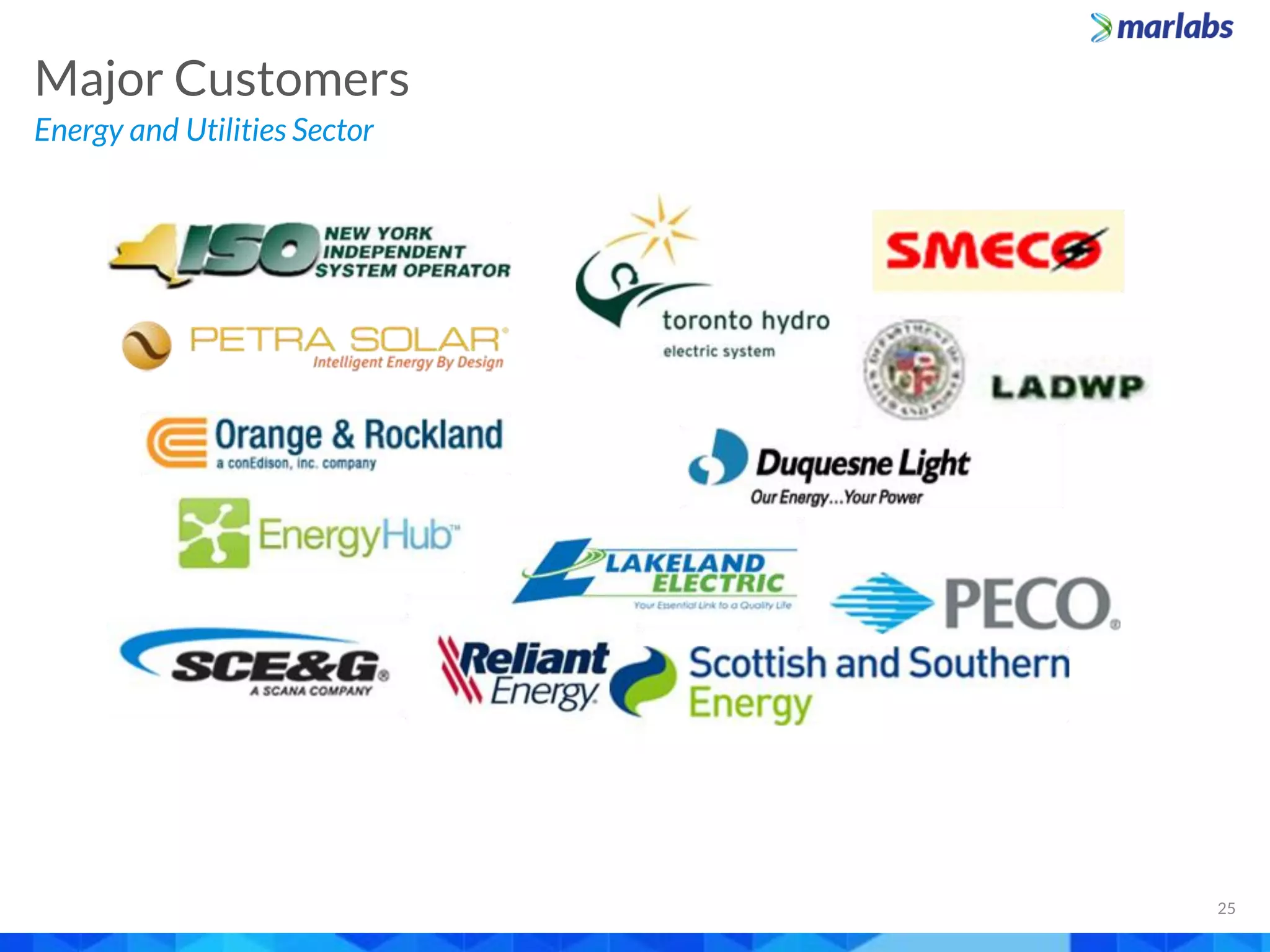 Energy and Utilities Sector
Major Customers
25
 