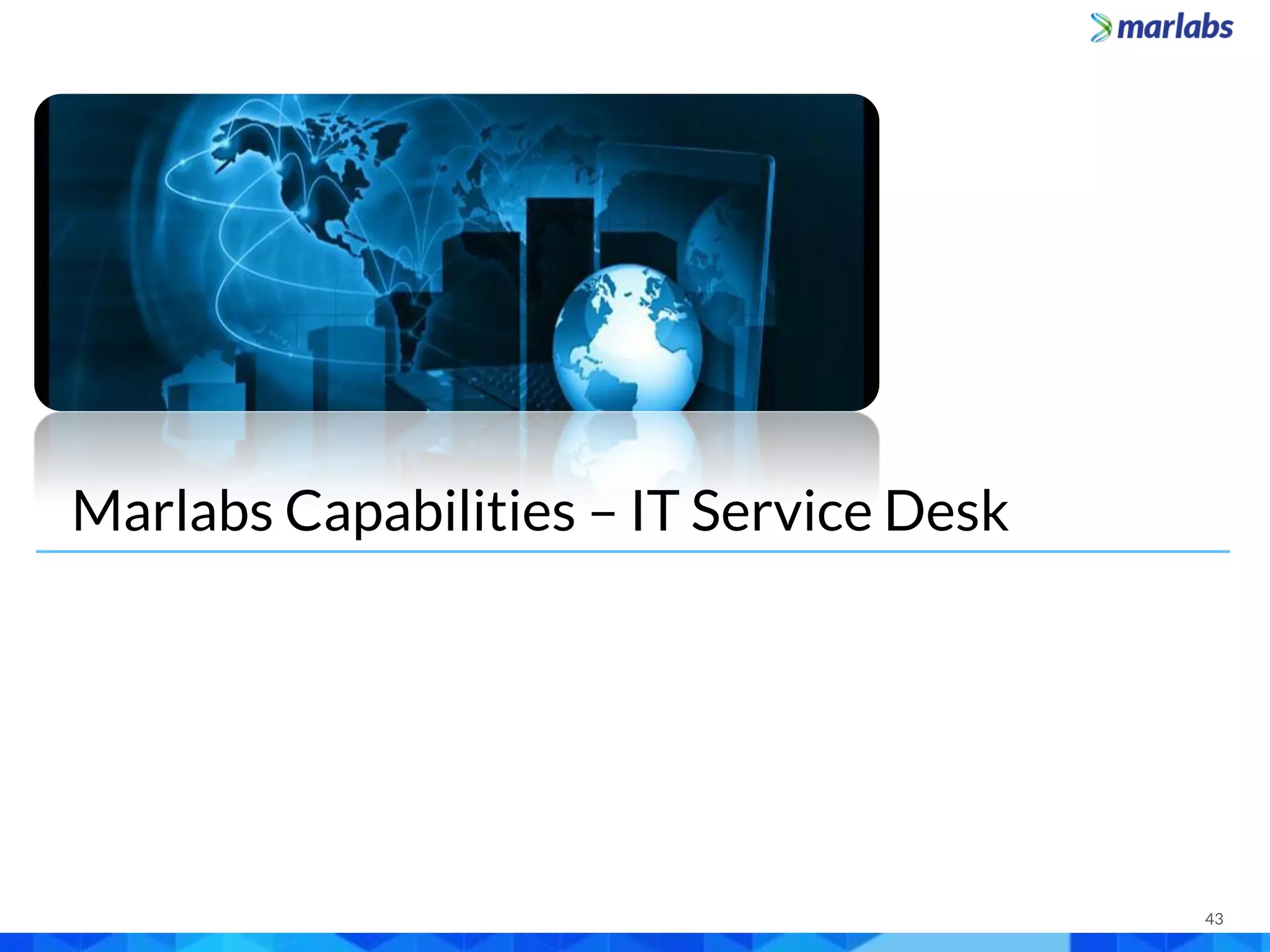 43
Center Of Excellence - Objectives
Marlabs Capabilities – IT Service Desk
 