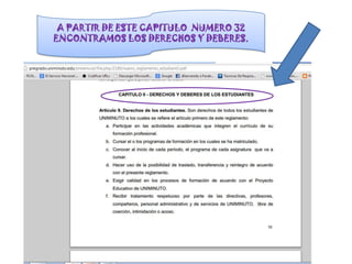 A PARTIR DE ESTE CAPITULO NUMERO 32
ENCONTRAMOS LOS DERECHOS Y DEBERES.
 
