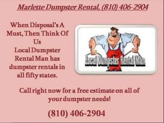 Marlette dumpster rental 810 406-2904