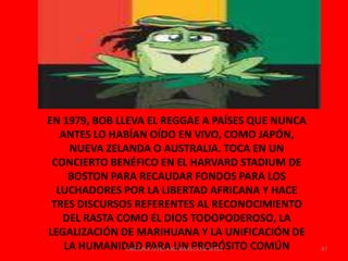 El 22 de abril, el duodécimo aniversario de la visita de Haile Selassie, y bajo una luna llena, Bob va a provocar un último acto en su concierto de 8 horas en el Estadio Nacional. Al final del concierto, llama al escenario al primer ministro Manley y a su enemigo político Edward Seaga y les hacen estrecharse las manos frente a 100.000 personas. Por sus acciones de esta noche y su devoción ejemplar a la unidad mundial y la lucha contra opresión, Marley recibiría en junio la Medalla de la Paz de las Naciones Unidas en Nueva York, a donde dijo ir representando a 500 millones de africanos44CAROLINA CANO AND MARIA JOSE MEZA