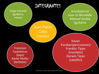 La gente relaciona inmediatamente el reggae con la cumbia. Porque si tú lo piensas son dos ritmos que estánemparentados.El reggae entró por Colombia y de ahí derivó a la cumbia. Entonces la gente acepta nuestra música por esa conexión con lo latino", asegura Neira. "A nosotros siempre nos va bien con el público porque el reggae lo escuchan todos", dice ahora Alexcy Cárdenas. 89CAROLINA CANO AND MARIA JOSE MEZA