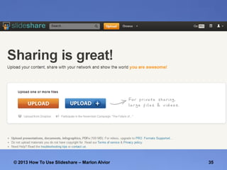 © 2013 How To Use ݺߣshare – Marlon Alvior

35

 