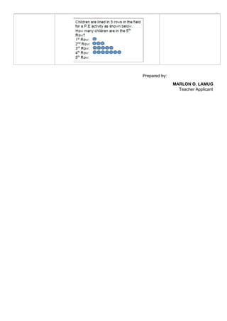 Prepared by:
MARLON O. LAMUG
Teacher Applicant
 