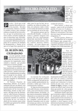 

                                      HECHO INSÓLITO                                                              
                                                                                                                  
                                                                                                                  
                                                                                                                   
                                                                                                                  
                                                                                                                  
                                                                                                                  
                                                                                                                 
                                                                                                                  
                         
                                      
                       
                       
                         
                               
                 
                      
                            
                               
                  
                     
                     
                       


   EL BUZÓN DEL                                                                                                     
                                                                                                            
    CIUDADANO                                                                                               
                                                                                   
                                                                                  
                                                                                      
                                                                            
                                                                                 
                                                                                 
                                                                                       
                                                                               
                                                                           
                                                                         
                                                                               
                                                                           
                                
                             
                                
                                    
                               
                                   
                        
                   
                      
                        
                 
                      
                    
                      
                        
                  
                                       
 