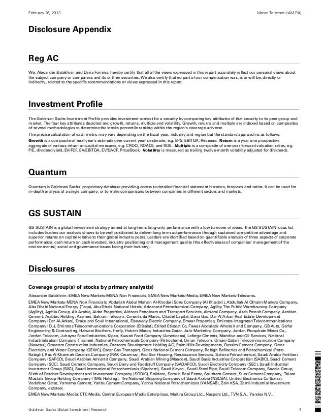 Note Goldman Sachs Sur Maroc Telecom Février 2013 - 