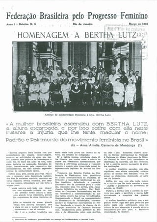 Homenagem a Bertha Lutz - FBPF - Bol 5