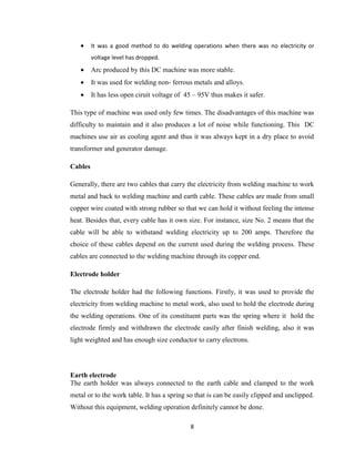 Welding Types Report Examples Welding and allied processes field report | PDF