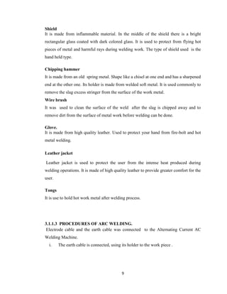Welding Types Report Examples Welding and allied processes field report | PDF