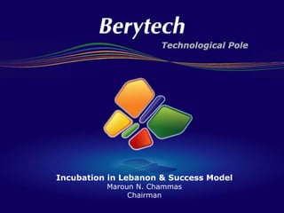 Incubation in Lebanon & Success Model Maroun N. Chammas Chairman 
