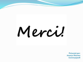 Présenté par:
Ananya Sharma
A20001919008
 