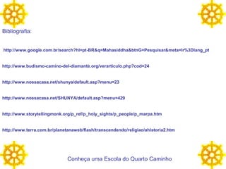 Bibliografia:
http://www.google.com.br/search?hl=pt-BR&q=Mahasiddha&btnG=Pesquisar&meta=lr%3Dlang_pt
http://www.budismo-camino-del-diamante.org/verarticulo.php?cod=24
http://www.nossacasa.net/shunya/default.asp?menu=23
http://www.nossacasa.net/SHUNYA/default.asp?menu=429
http://www.storytellingmonk.org/p_ref/p_holy_sights/p_people/p_marpa.htm
http://www.terra.com.br/planetanaweb/flash/transcendendo/religiao/ahistoria2.htm
Conheça uma Escola do Quarto Caminho
 