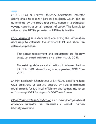 INTRODUCTION TO THE LATEST MARPOL 2023 REGULATION , EEXI, CII & SEEMP ...
