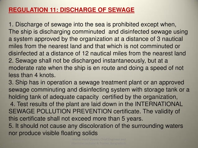 MARPOL Annex IV & Sewage Treatment Plant | PDF | Home & Garden