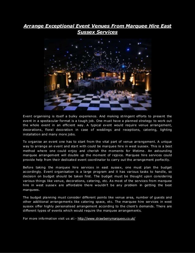 Marquee Hire East Sussex