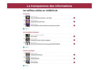 La transparence des informations
 