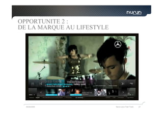 OPPORTUNITE 2 :
DE LA MARQUE AU LIFESTYLE




  05/05/2009                Nurun pour Fast Track   27
 