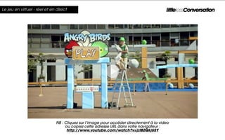 Le jeu en virtuel - réel et en direct




                              NB : Cliquez sur l’image pour accéder directement à la video
                                   ou copiez cette adresse URL dans votre navigateur :
                                    http://www.youtube.com/watch?v=jzIBZQkj6SY
 