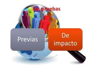 Las pruebas



               De
Previas
             impacto
 