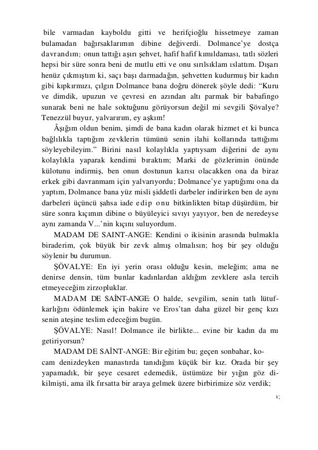 Marquis de Sade Yatak Odasında Felsefe