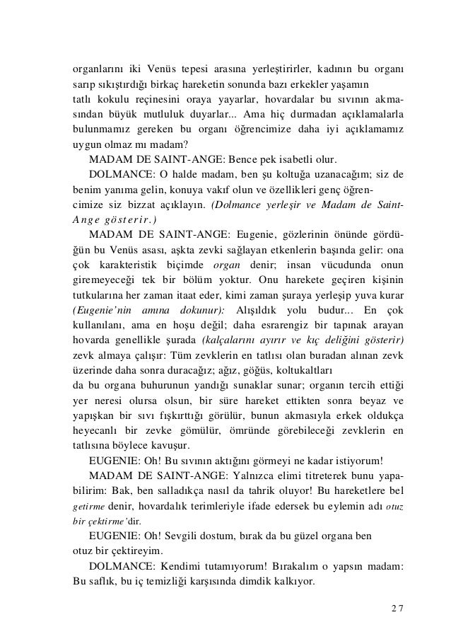 Marquis de Sade Yatak Odasında Felsefe