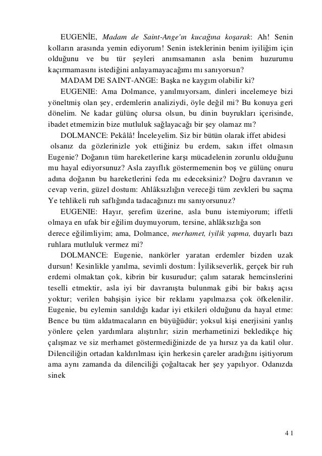 Marquis de Sade Yatak Odasında Felsefe