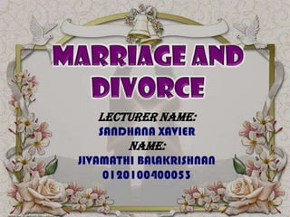 LECTURER NAME:
SANDHANA XAVIER
NAME:
JIVAMATHI BALAKRISHNAN
0120100400053
 