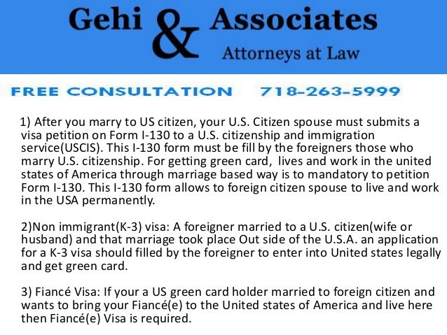 Marrying a us citizen visa