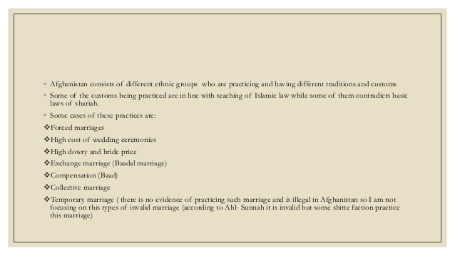 In marriage afghanistan customs Afghan Culture