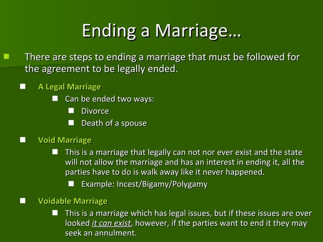 Marriage Divorce Annulment Ppt