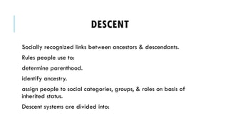 Descendants Rule Marriage, kinship taboos, & role of descent | PDF
