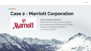 marriott corporation project chariot case solution