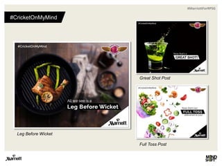 #MarriottForRPSG
#CricketOnMyMind
Leg Before Wicket
Full Toss Post
Great Shot Post
 