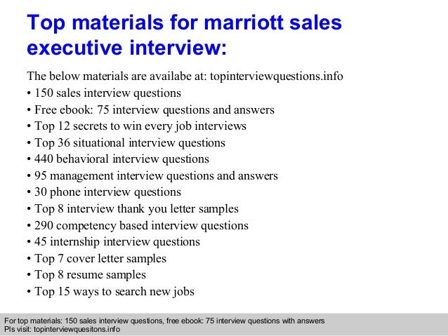 marriott sales executive interview questions and answers marriott job cover letters