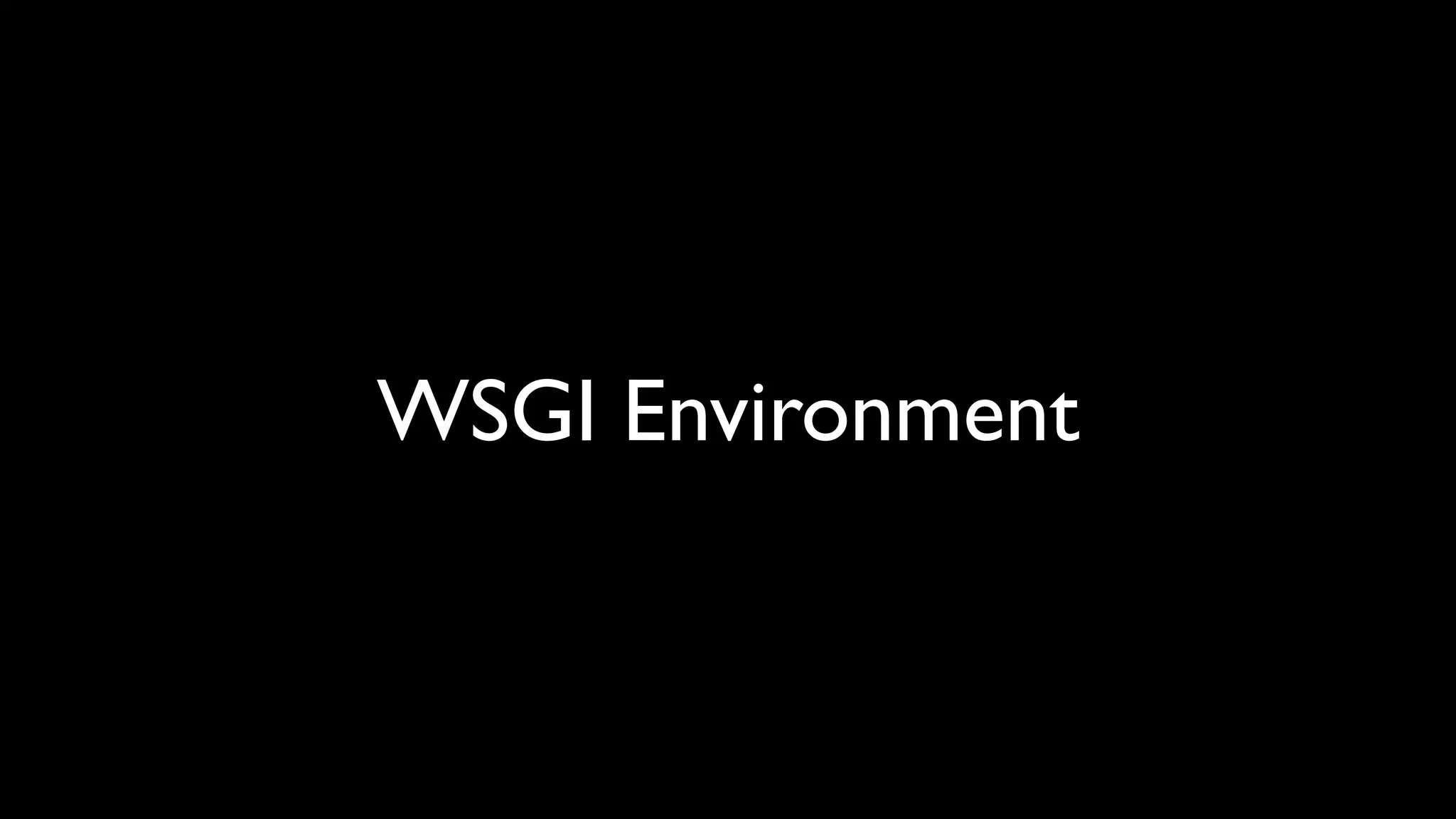 WSGI Environment
 
