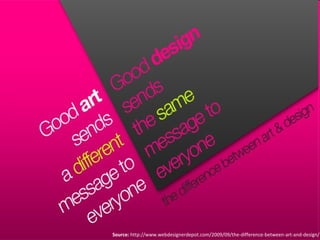 Source: http://www.webdesignerdepot.com/2009/09/the-difference-between-art-and-design/
 