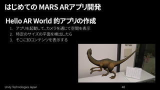 Unity Technologies Japan 48
Hello AR World 的アプリの作成
 