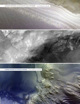 08
Layered deposits at the south pole of mars Credit: ESA/Roscosmos/CaSSIS
Layered Mound in Juventae Chasma Credit: ESA/Roscosmos/CaSSIS
 