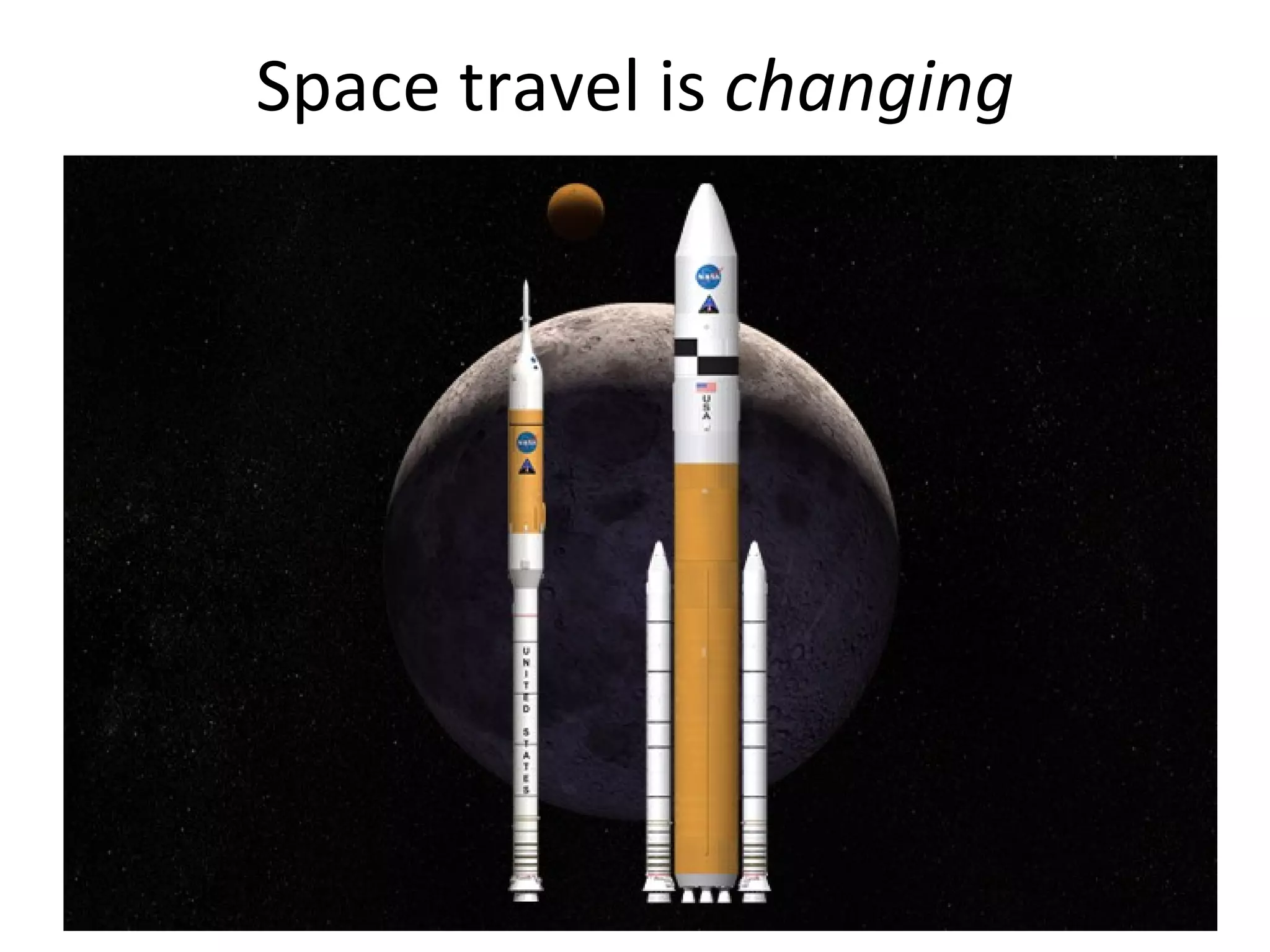 Space travel is  changing 
