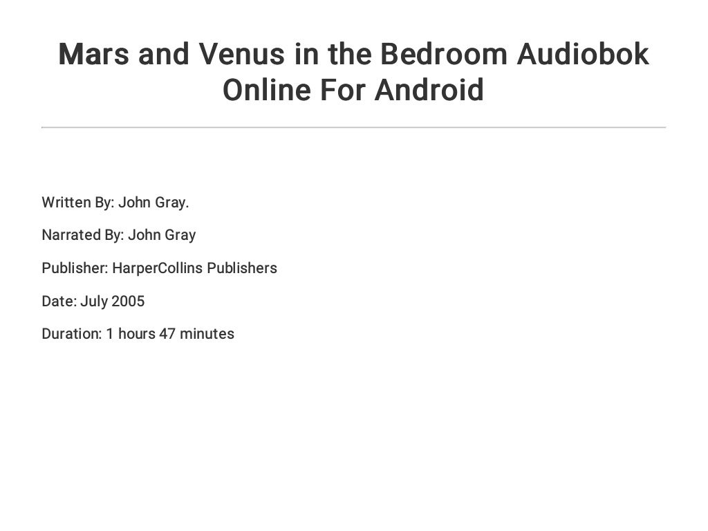 Mars and Venus in the Bedroom Audiobok Online For Android